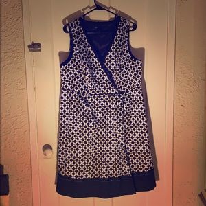 Lane Bryant faux wrap geometric dress 18 black